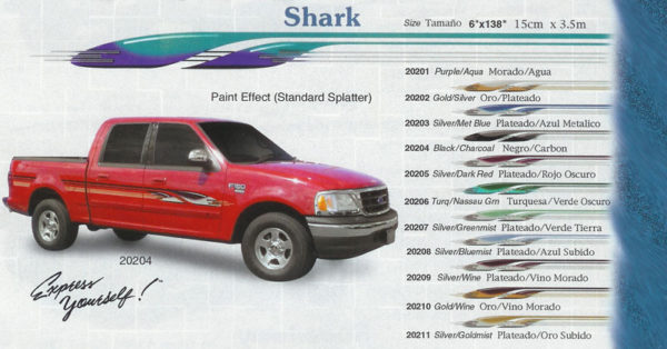 Shark 6" x 138" Custom Vinyl Graphics