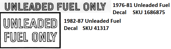 Unleaded Fuel Decals