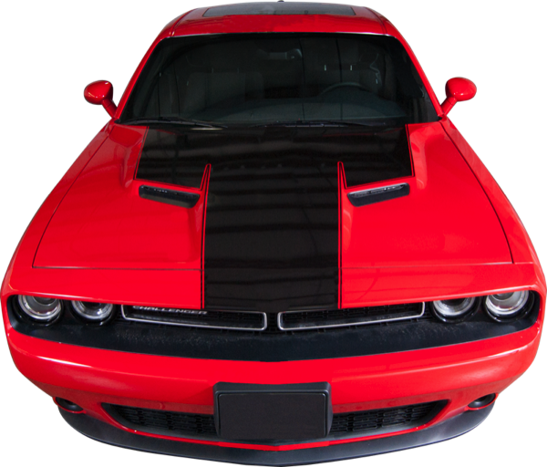 2015-18 Dodge Challenger Hood & Front Panel Stripe with Accent Line