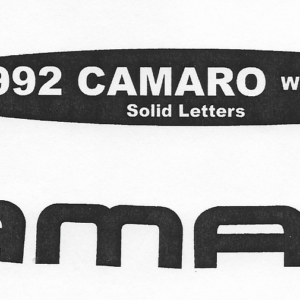 1992 Camaro Windshield Decal Solid Letters